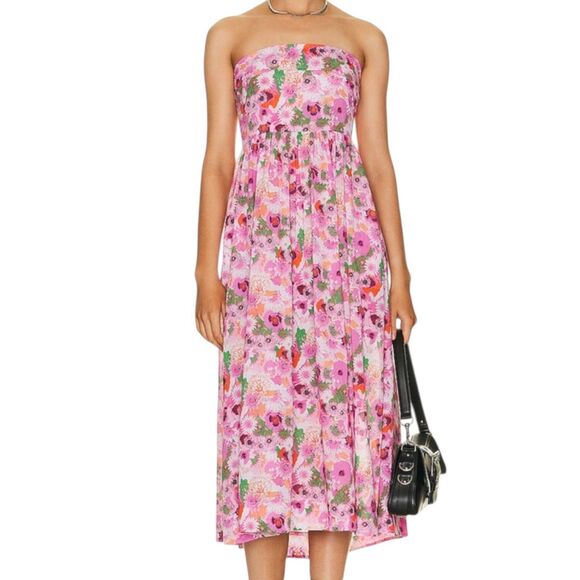 Ganni Dresses & Skirts - Ganni New Tieband Multifunctional Dress Pink Sugar Plum S M Light Fairy Coquette